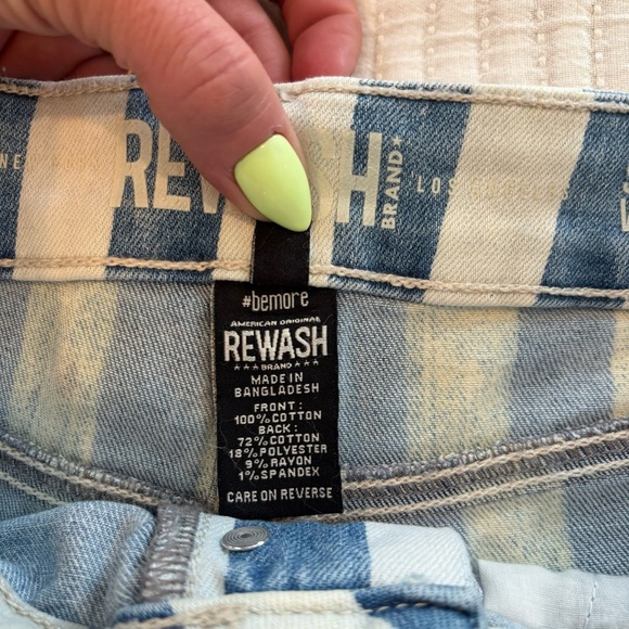 Rewash Brand Striped Denim Super High Rise Paperbag Shorts Women's Size 9/29 - Picture 11 of 11